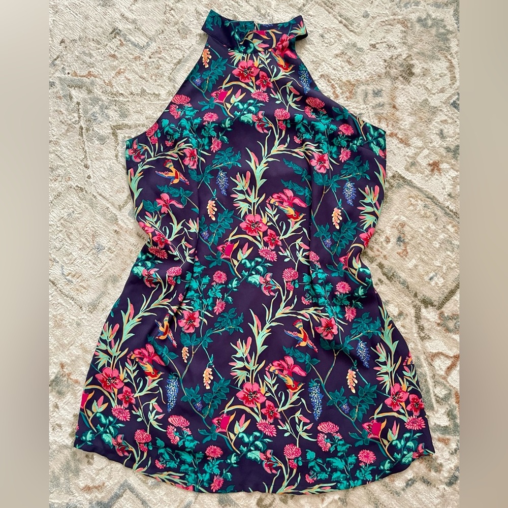 NWOT Floral Lined Dress. Size L.